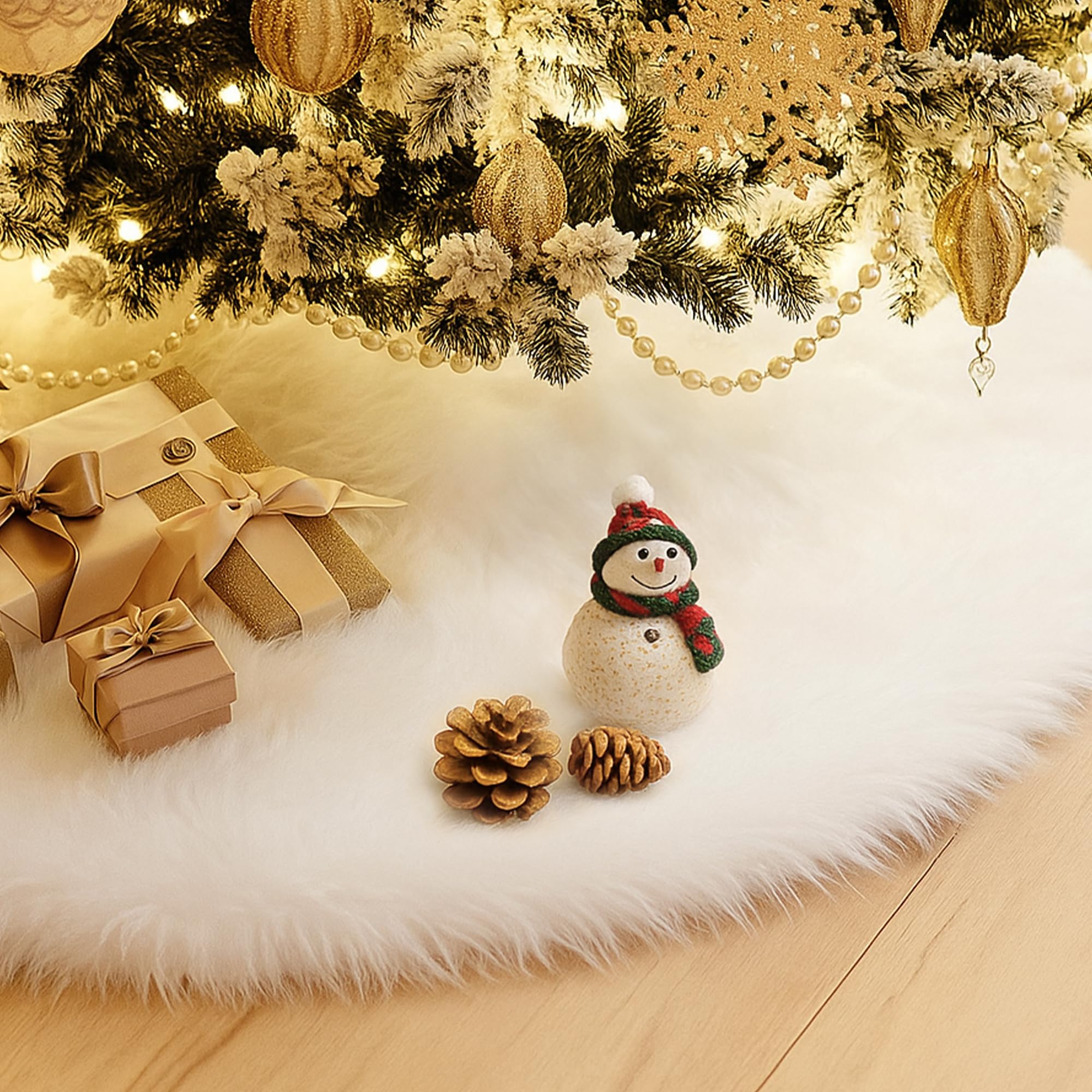 Amazon.co.jp: GOKEI クリスマスツリー 足元隠し スカート ふわふわ